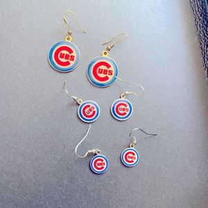 Chicago Cubs 3 sets of earrings with French hook design for pierced ears